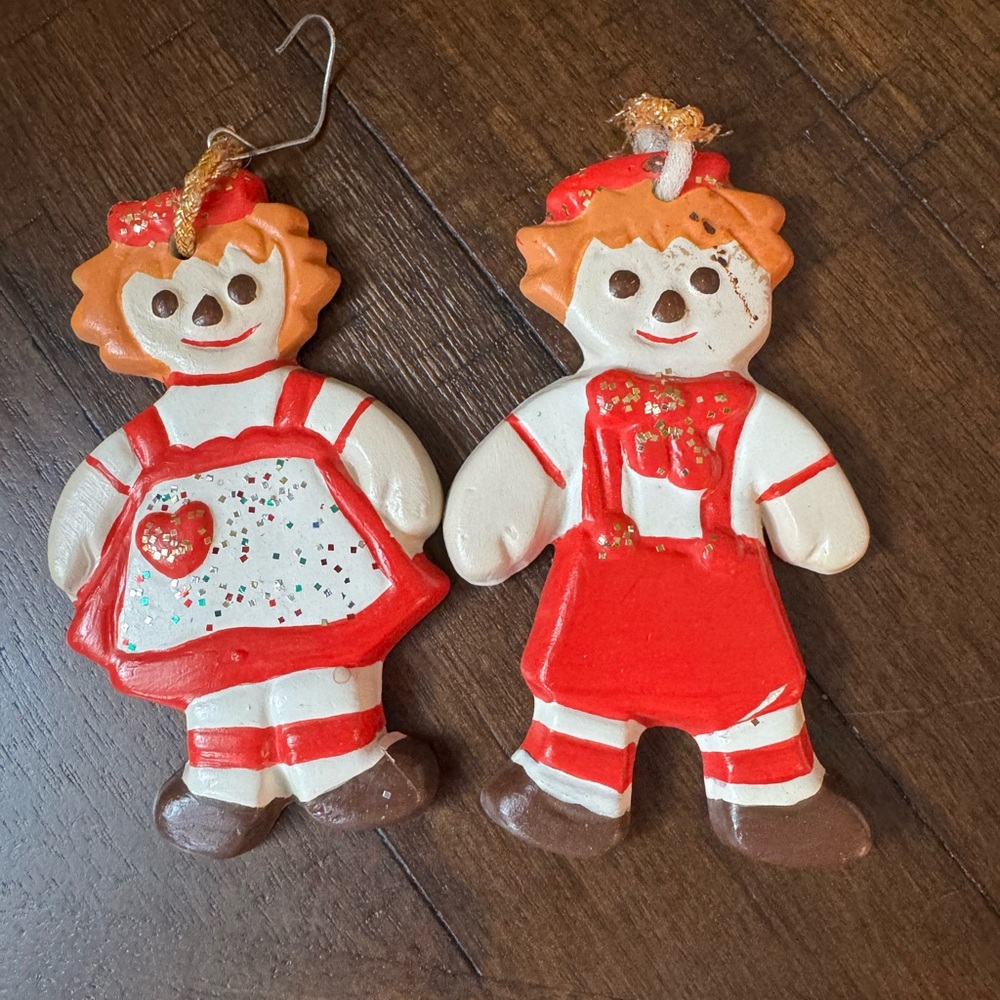 Vintage Raggedy Ann and Andy‎ Holiday Ornaments